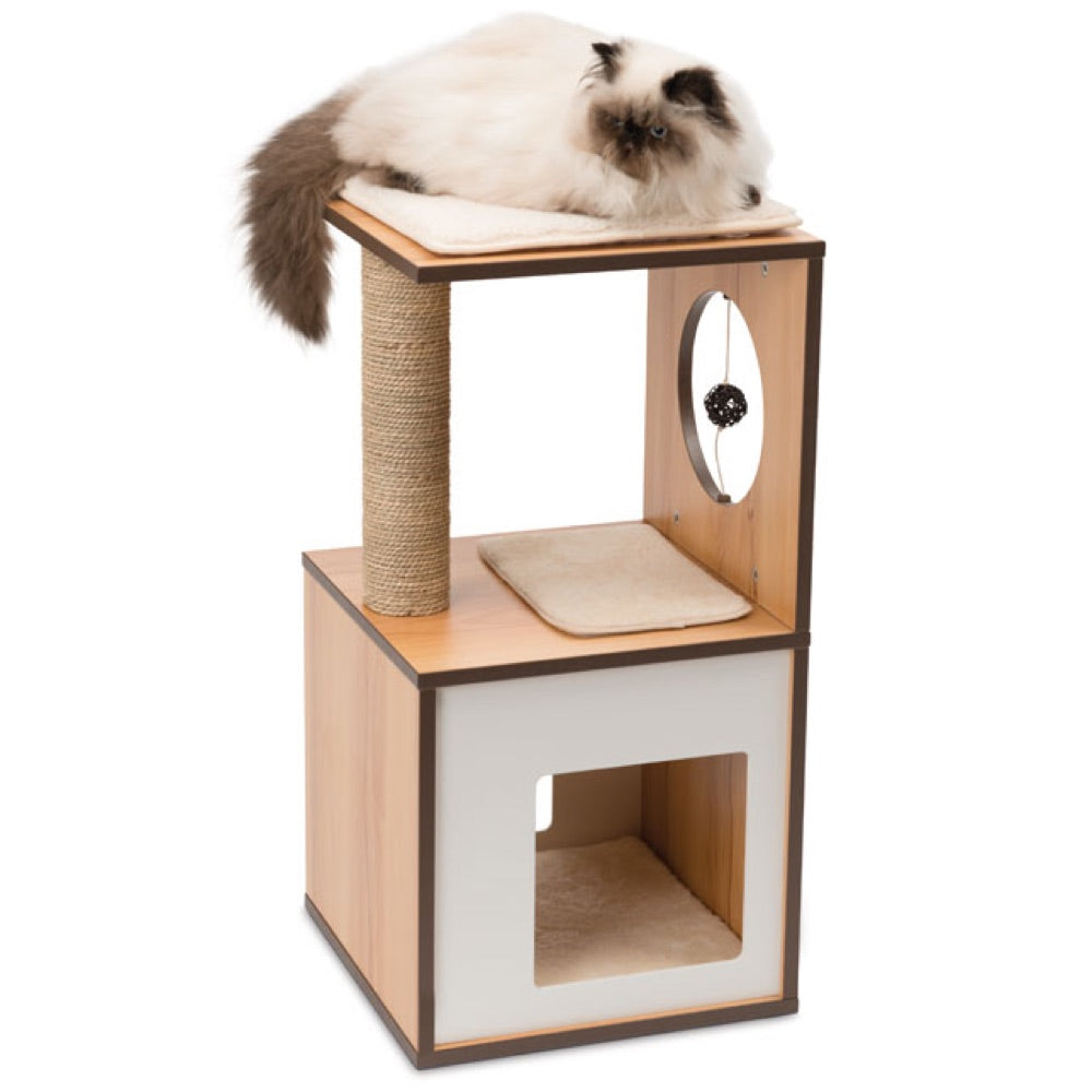 Vesper V-Box In Walnut Small Cat Condo - Kohepets
