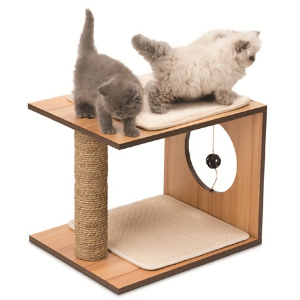 Vesper V-Stool In Walnut Cat Post - Kohepets
