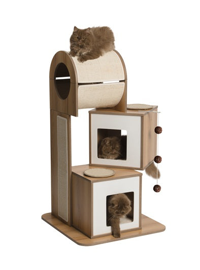 Hagen Vesper V-Tower In Walnut Cat Post - Kohepets