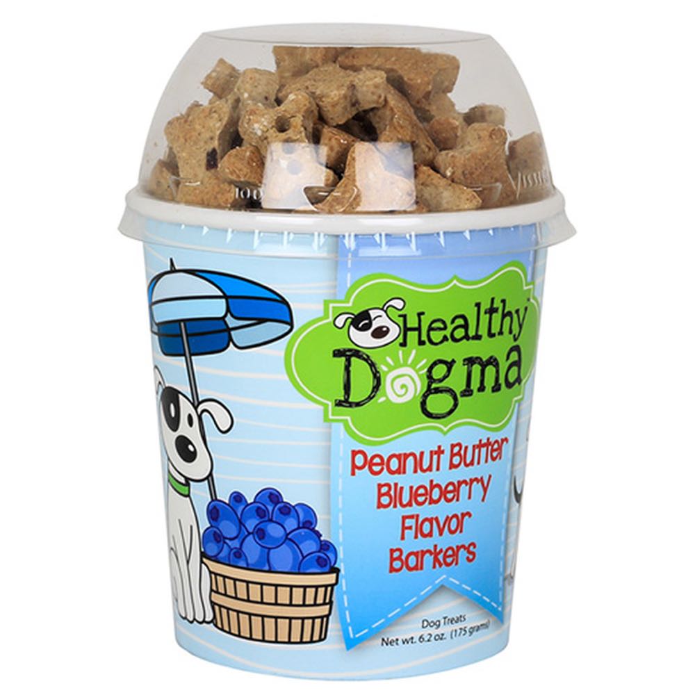Healthy Dogma Peanut Butter Blueberry Barkers Natural Dog Treats (Cup) 6.2oz - Kohepets