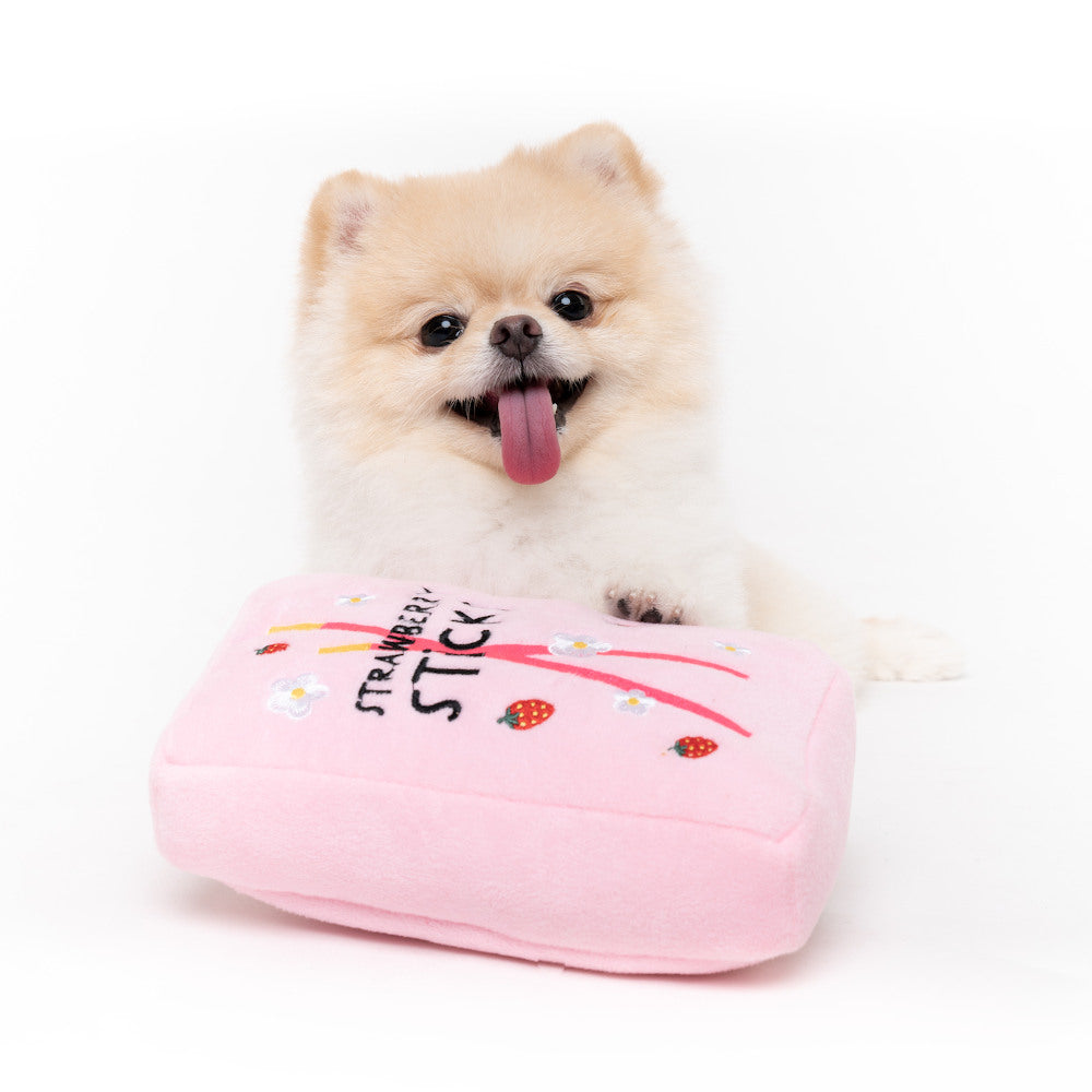 Hey Cuzzies Interactive Hide N Seek Strawberry Pawky Dog Toy - Kohepets