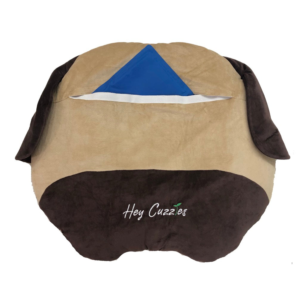 Hey Cuzzies Organic Cotton Pug Head Dog Bed - Kohepets