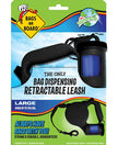 Bags On Board Retractable Leash With Built-In Bag Dispenser Black Large