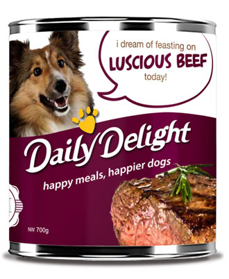 5 FOR $19.50: Daily Delight Luscious Beef Canned Dog Food 700g - Kohepets
