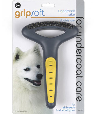 JW Gripsoft Double Row Undercoat Rake For Dog - Kohepets