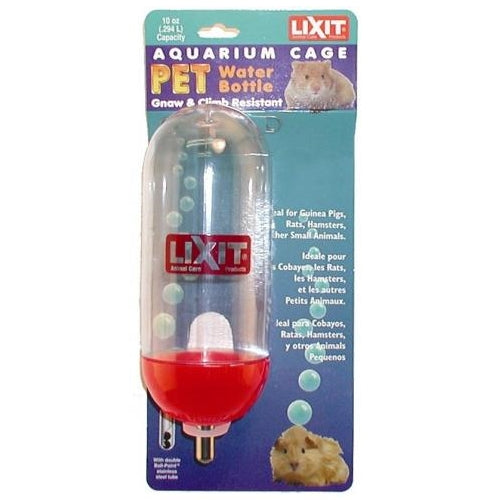 Lixit Aquarium Cage Pet Water Bottle For Small Animals 10oz - Kohepets