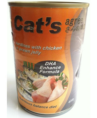 Cat's Agree Sardines With Chicken Prawn Jelly Canned Cat Food 400g - Kohepets