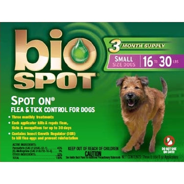 Bio Spot Spot On Flea & Tick Control For Dogs - 16 To 30Lbs - Kohepets