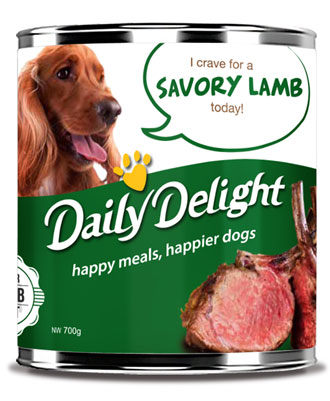 5 FOR $19.50: Daily Delight Savory Lamb Canned Dog Food 700g - Kohepets