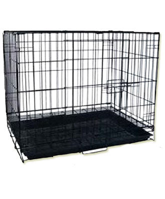 Sweety Foldable Dog Cage With Pan Base Black - Kohepets
