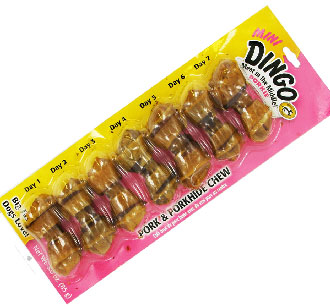 Dingo Meat In The Middle Porkie Porkhide Chew Mini 7ct - Kohepets