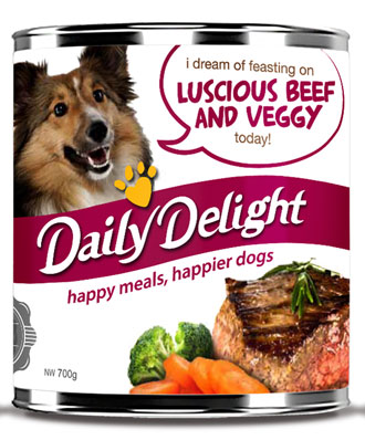 5 FOR $19.50: Daily Delight Luscious Beef And Veggy Canned Dog Food 700g - Kohepets
