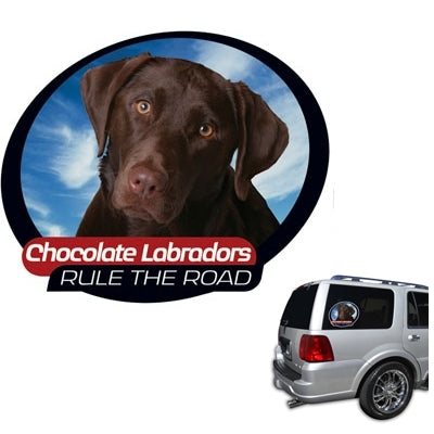 Pet Tatz Labrador Chocolate Car Window Sticker - Kohepets