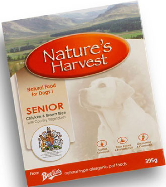 Nature's Harvest Senior Chicken With Brown Rice Dog Tray Food 295g - Kohepets