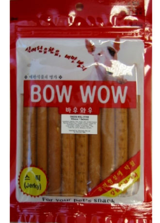 Bow Wow Salmon Cheese Roll Stick Dog Treat 120g - Kohepets