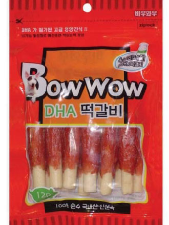 Bow Wow Pork Roll Meat Stick Dog Treat 6ct - Kohepets