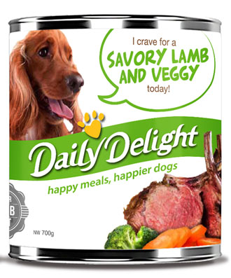 5 FOR $19.50: Daily Delight Savory Lamb And Veggy Canned Dog Food 700g - Kohepets