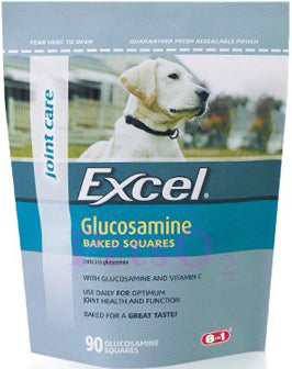 Excel Glucosamine Baked Squares Dog Supplement 90 ct - Kohepets