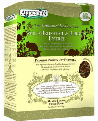 Addiction Wild Brushtail & Berries Grain Free Raw Dehydrated Cat Food 2lb - Kohepets