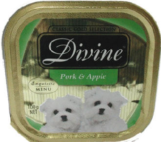 Divine Classic Gold Selection Pork & Apple Tray Dog Food 100g - Kohepets