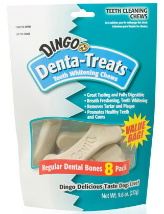 Dingo Denta Treats Teeth Whitening Chews Regular 8ct - Kohepets