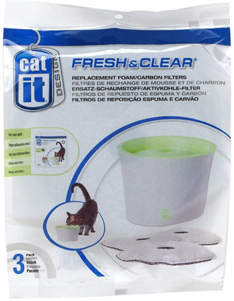 Catit Replacement 3 Pack Carbon & Foam Cartridge For Fresh & Clear Water Fountain - Kohepets