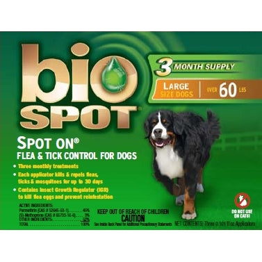 Bio Spot Spot On Flea & Tick Control For Dogs - Over 60Lbs - Kohepets