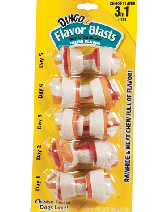 Dingo Flavor Blast Cheese 3 In 1 Mini Dog Bone 5ct - Kohepets
