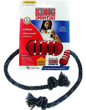 Kong Dental With Rope Dog Toy Small - Kohepets