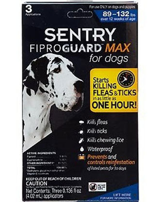 Sentry Fiproguard Max Flea And Tick Squeeze-On For Dogs 40Kg To 60Kg 3ct - Kohepets
