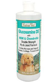 NaturVet Glucosamine Double Strength With MSM & Chondroitin Liquid Dog Joint Supplement 8oz - Kohepets