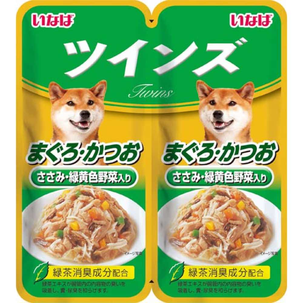 Inaba Tuna with Chicken Fillet & Vegetables Twin Pouch Dog Food 80g - Kohepets