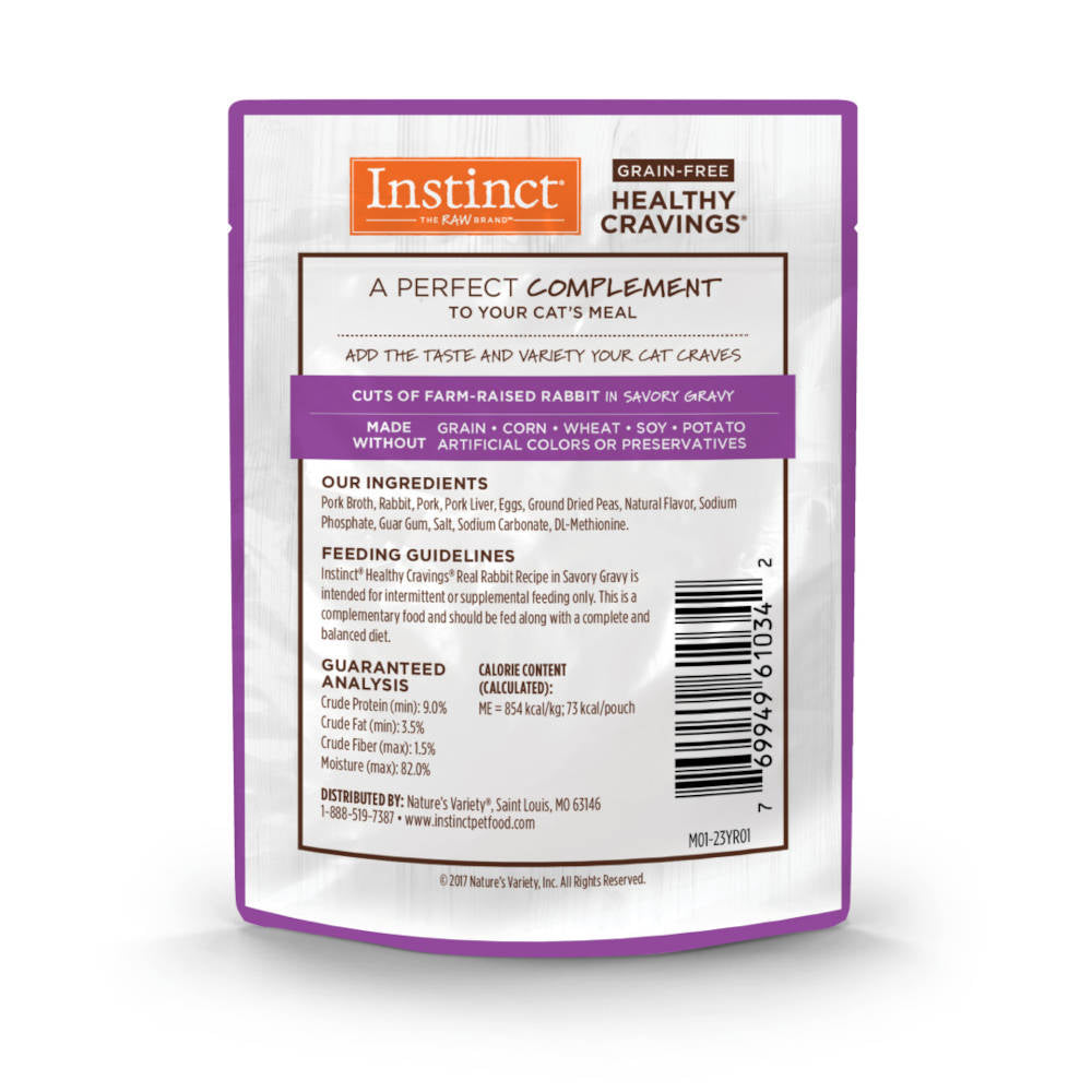 Instinct Healthy Cravings Real Rabbit Grain-Free Wet Cat Food Topper 3oz - Kohepets