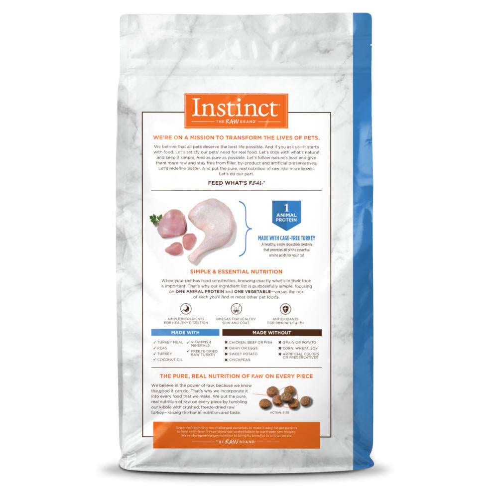 Instinct Limited Ingredient Diet Turkey Grain-Free Dry Cat Food 5lb - Kohepets