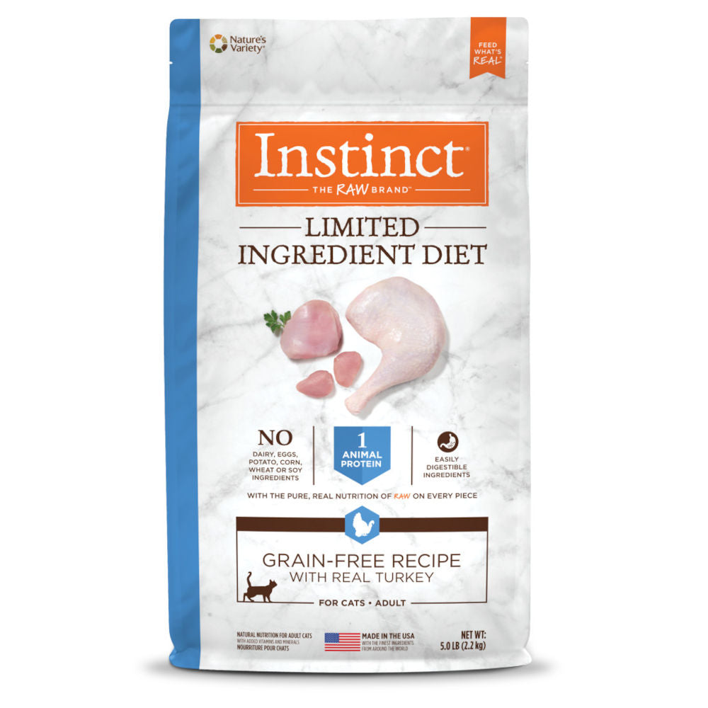 Instinct Limited Ingredient Diet Turkey Grain-Free Dry Cat Food 5lb - Kohepets