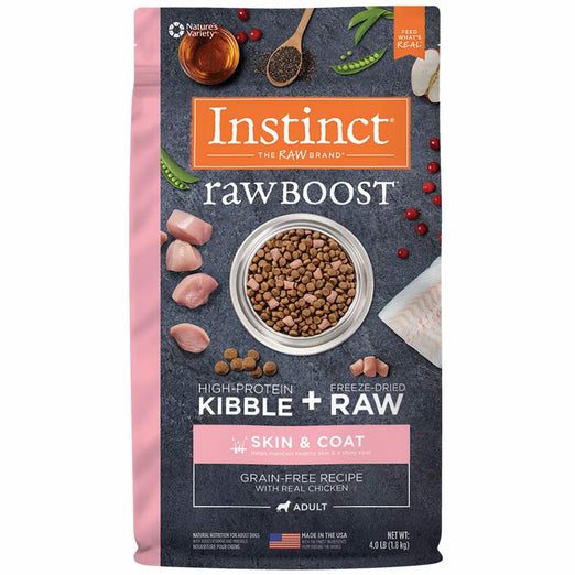 Instinct Raw Boost Skin & Coat Real Chicken Grain-Free Dry Dog Food 4lb - Kohepets