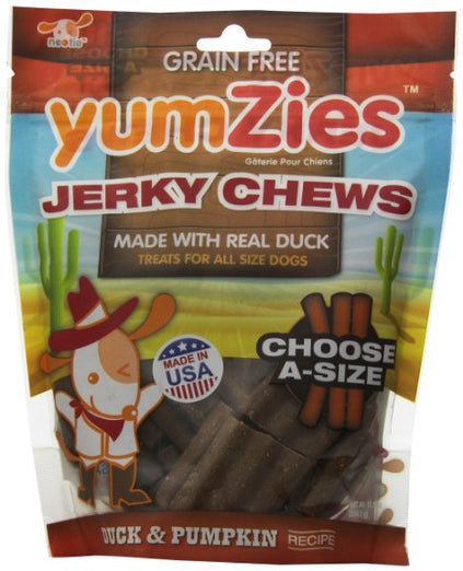 Nootie Yumzies Grain Free Duck Jerky Chews Pumpkin Flavor Dog Treats 12.5oz - Kohepets
