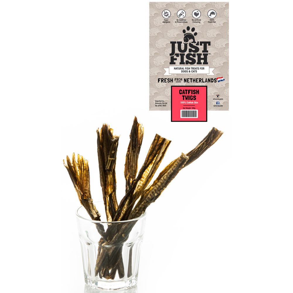 Just Fish Catfish Twigs Dog & Cat Treats 180g - Kohepets