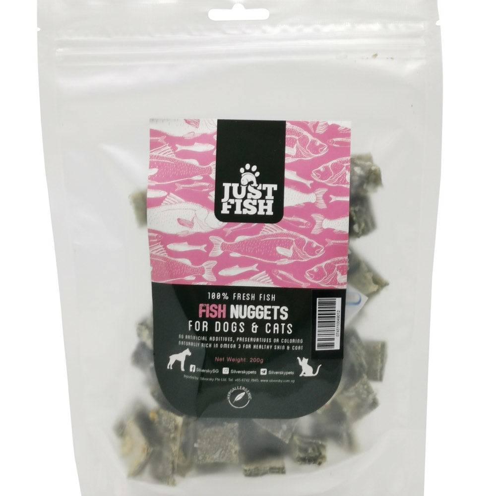 15% OFF: Just Fish Natural Fish Nuggets Dog & Cat Treats 200g - Kohepets