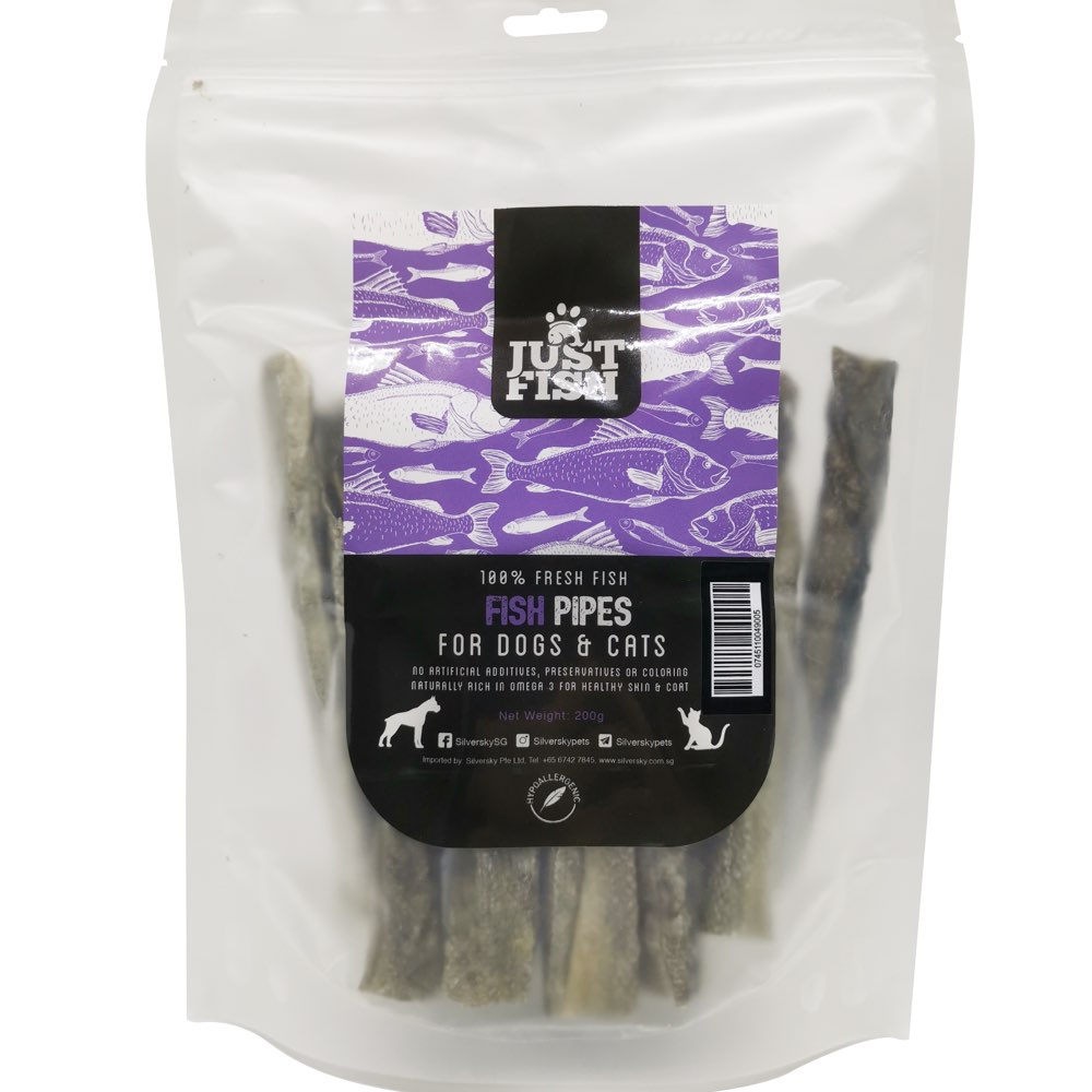 15% OFF: Just Fish Natural Fish Pipes Dog & Cat Treats 200g - Kohepets