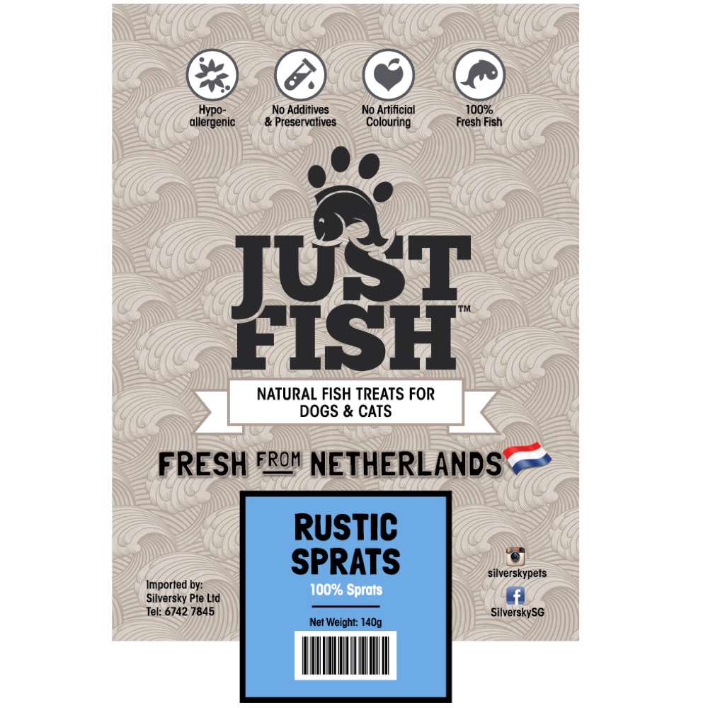 Just Fish Rustic Sprats Dog & Cat Treats 140g - Kohepets