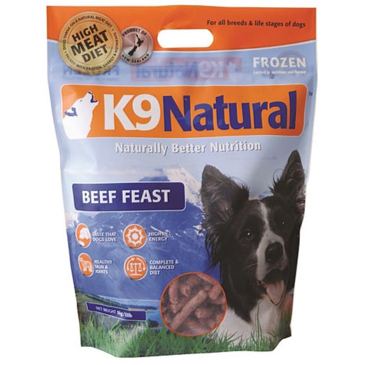 K9 Natural Raw Frozen Beef Feast Dog Food - Kohepets
