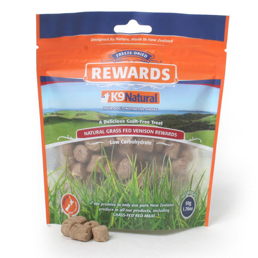 K9 Natural Freeze Dried Grass Fed Venison Rewards Dog Treats 50g - Kohepets