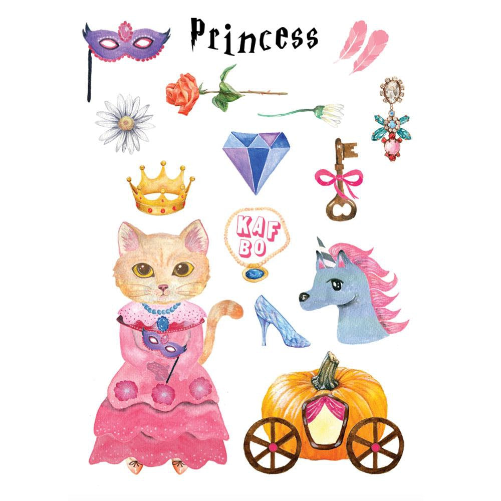 Kafbo Castle Cat Cube With The Princess Sticker (The Ginger Cat) - Kohepets