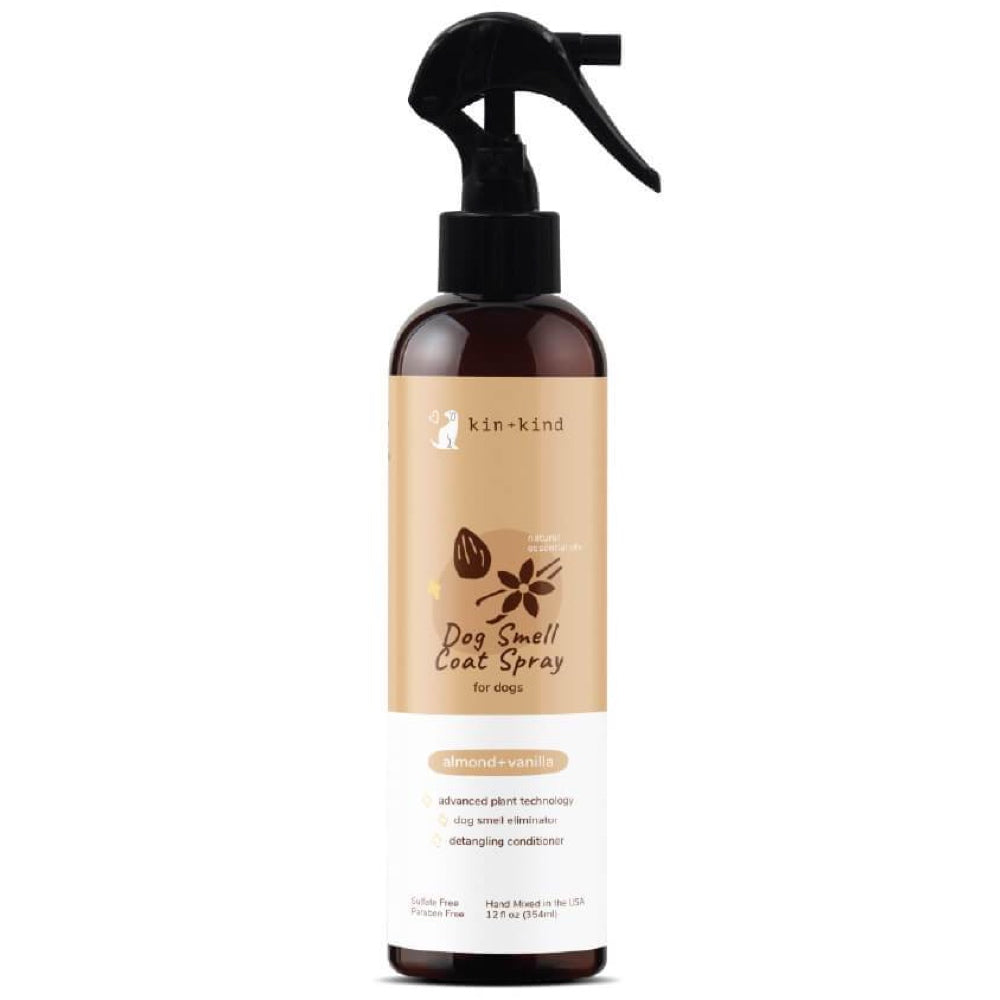 10% OFF: Kin+Kind Dog Smell Almond Vanilla Coat Spray 12oz - Kohepets