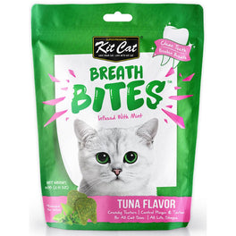 3 FOR $8.50: Kit Cat Breath Bites Mint & Tuna Flavour Dental Cat Treats 60g - Kohepets