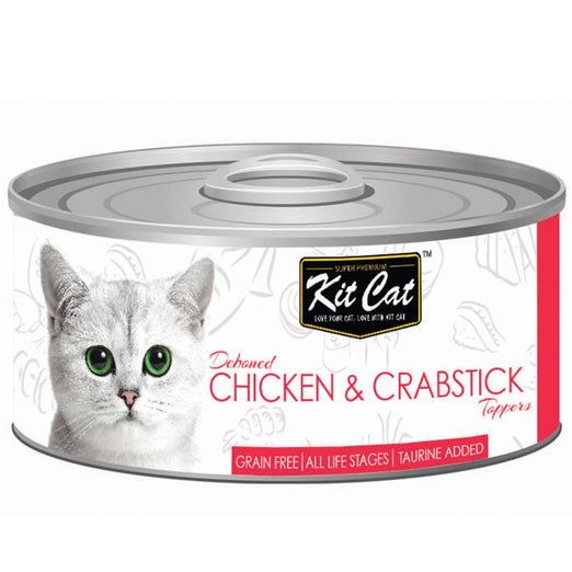 Kit Cat Deboned Chicken & Crabstick Toppers Canned Cat Food 80g - Kohepets