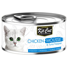Kit Cat Chicken Mousse & Tuna Topper Canned Cat Food 80g - Kohepets