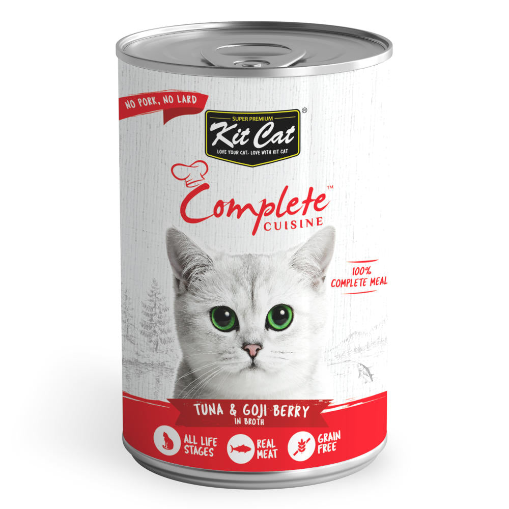 Kit Cat Complete Cuisine Tuna & Goji Berry in Broth Grain-Free Canned Cat Food 150g - Kohepets