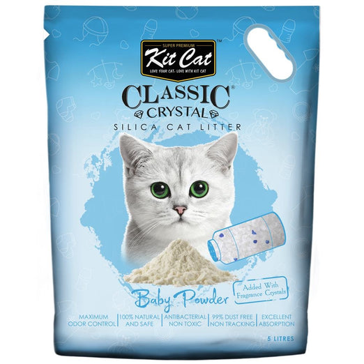 Kit Cat Classic Crystal Baby Powder Silica Cat Litter 5L - Kohepets
